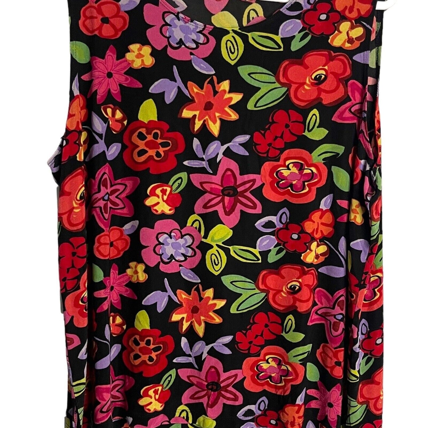 Choices Women's Multicolored Blouse Plus Size 3X Floral Print Stretch Sleeveless