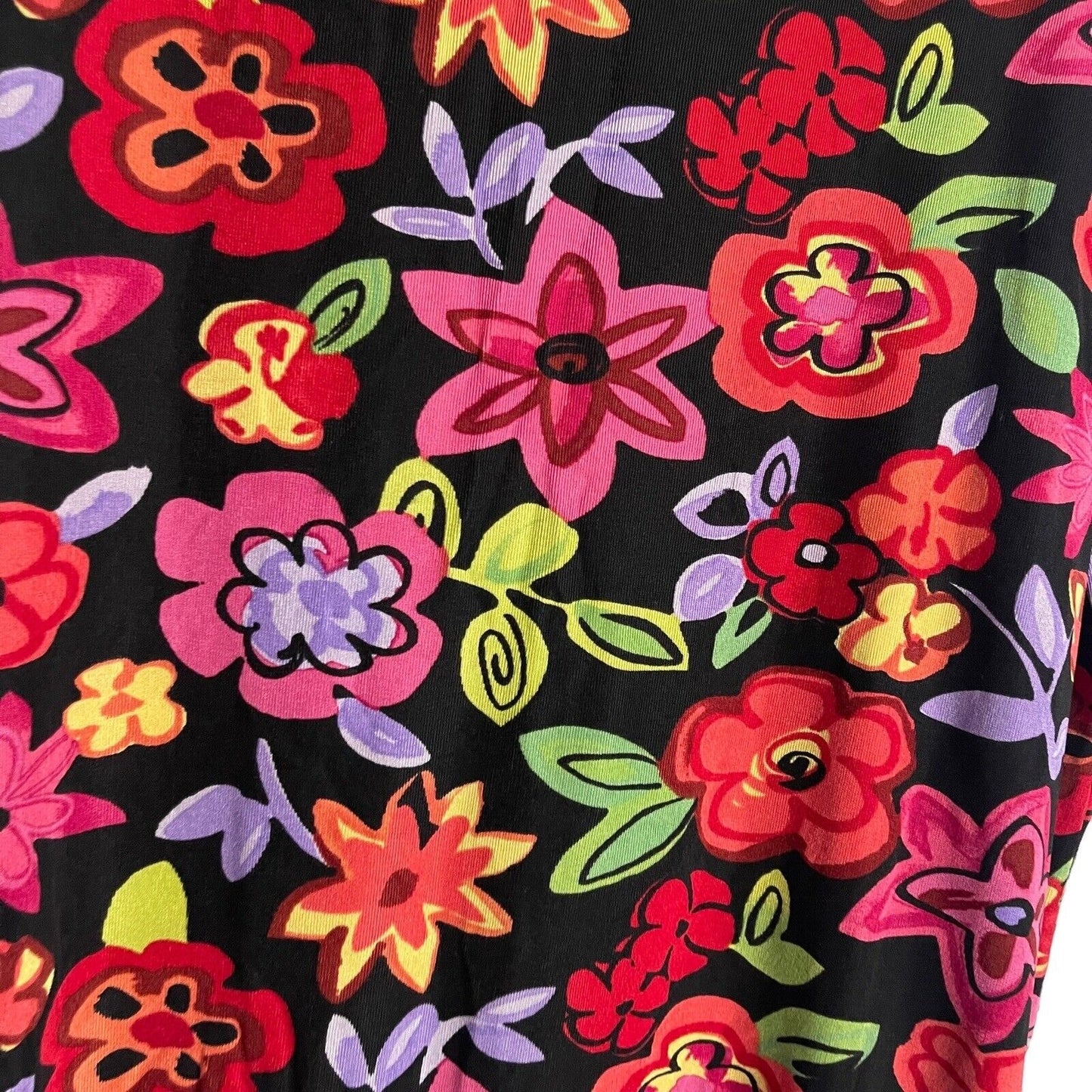 Choices Women's Multicolored Blouse Plus Size 3X Floral Print Stretch Sleeveless