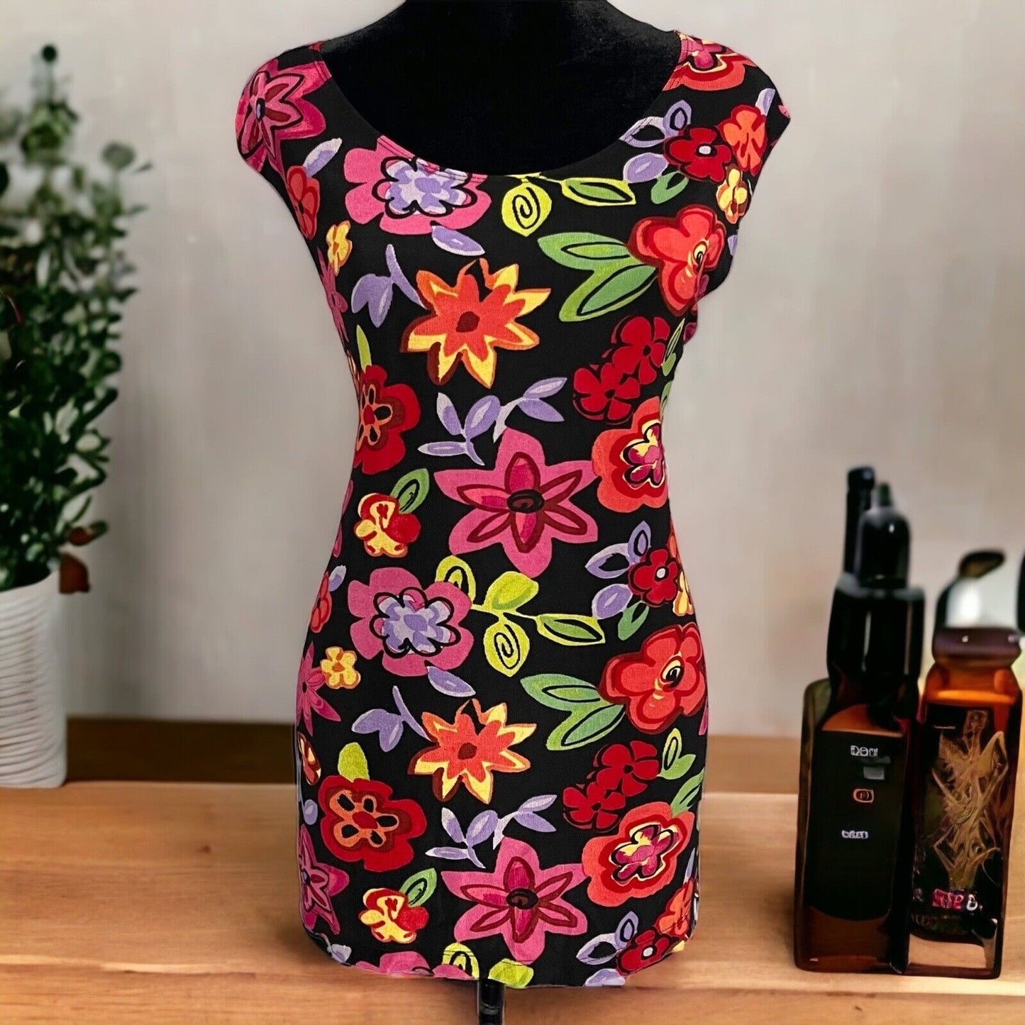 Choices Women's Multicolored Blouse Plus Size 3X Floral Print Stretch Sleeveless