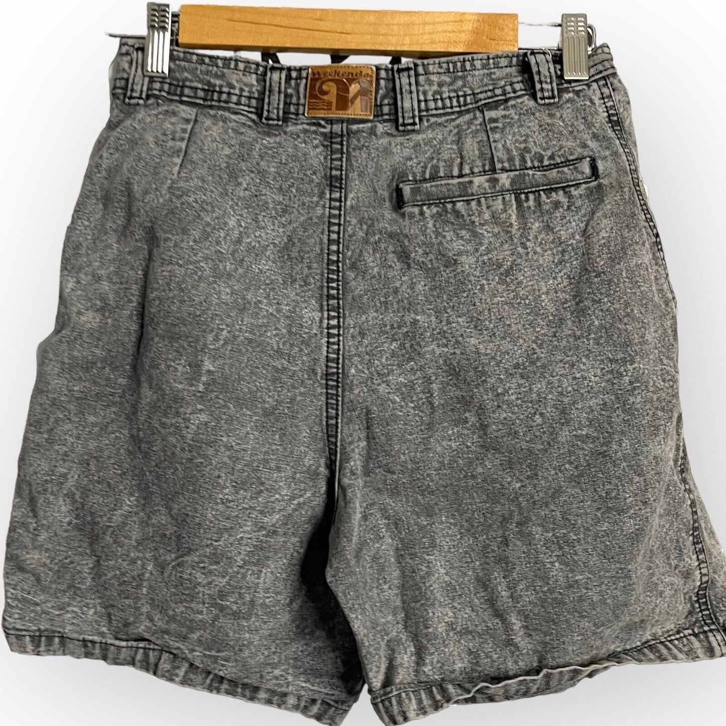 Vintage Weekends Men's Gray Jean Shorts Size 29 Acid Wash High Waisted Pockets