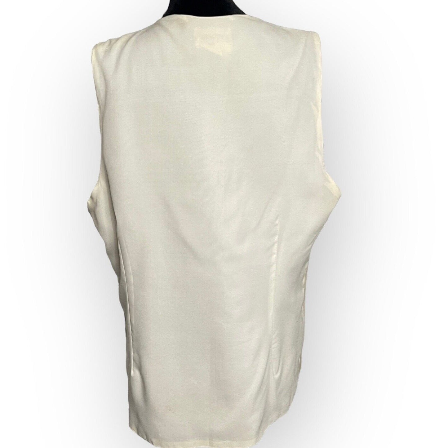 Vintage Carol Horn Workshop Womens Beige Vest Size Large Embroidered Linen Blend