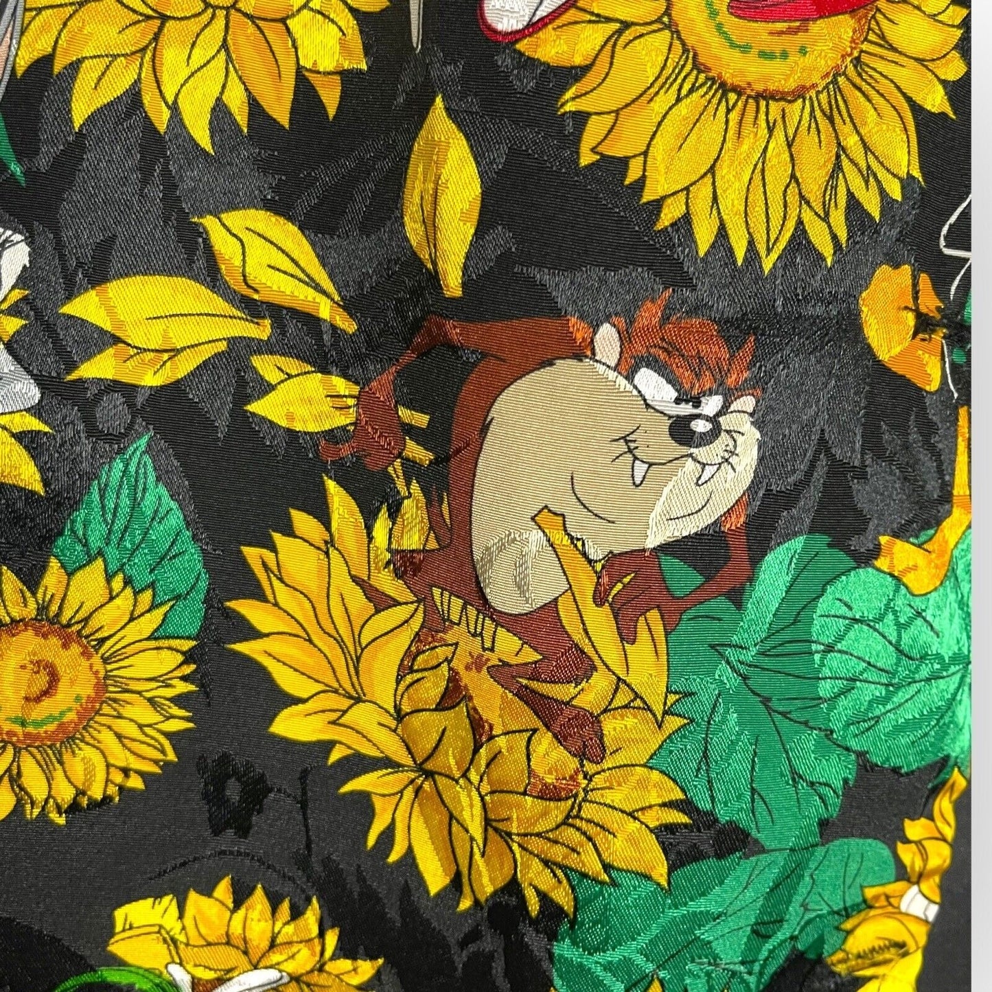 Vintage Looney Tunes Womens Multicolored Vest Warner Brothers Sunflower Satin OS