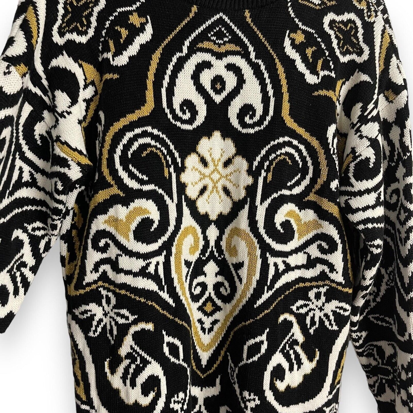Trimmings Oversized Sweater Women's Medium Multicolor Mock Neck Cosby Vintage