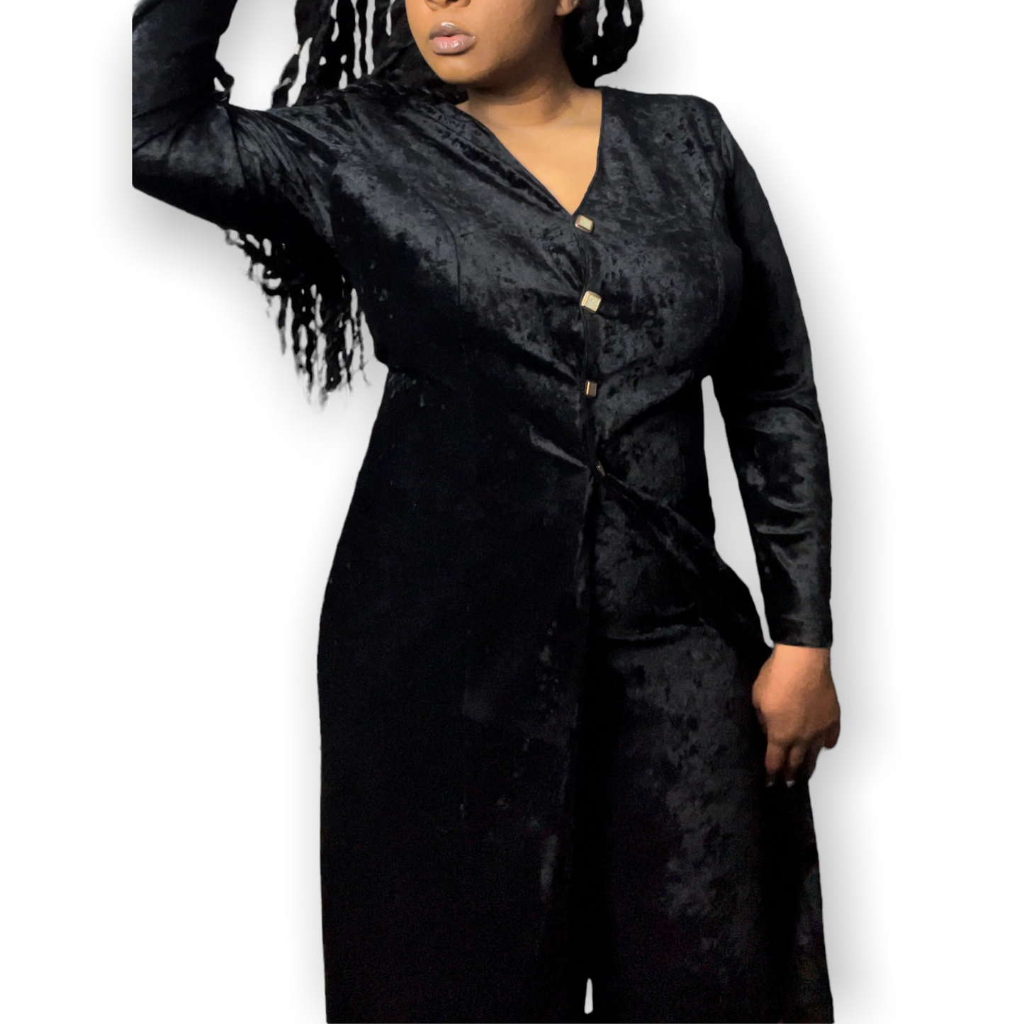 Vintage Fashion Force Women's Black Jacket Pants Set Size XL RARE 2 Piece Velvety