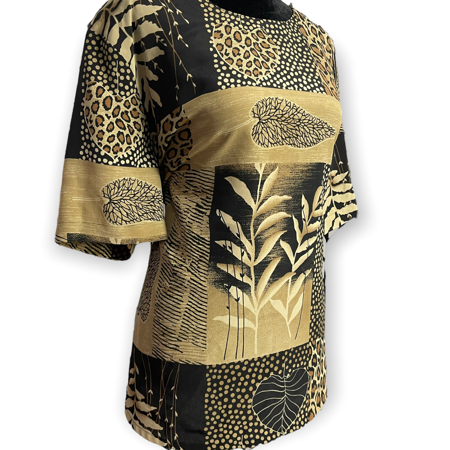 Vintage Modern Essentials Mixed Print Blouse Size XL