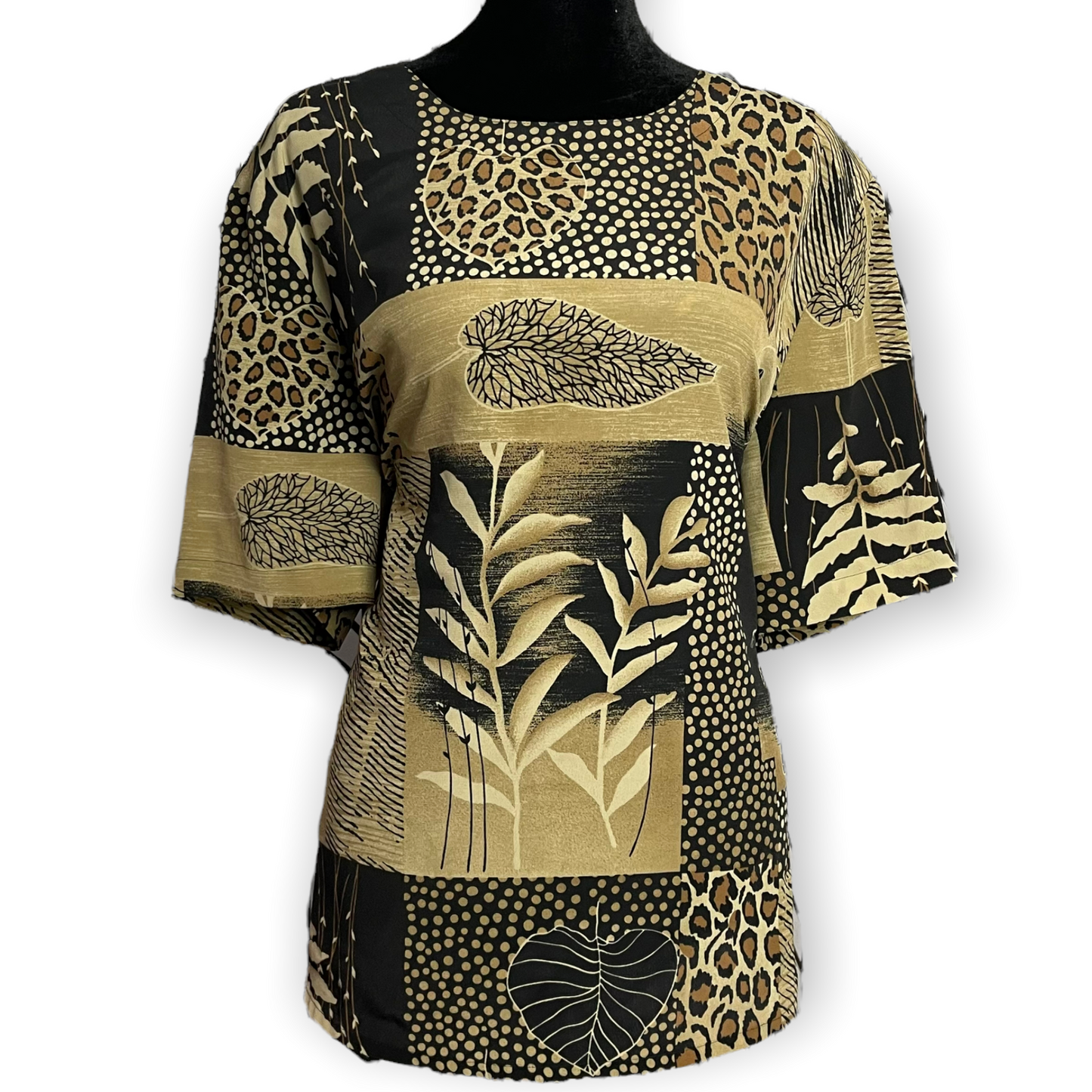 Vintage Modern Essentials Mixed Print Blouse Size XL