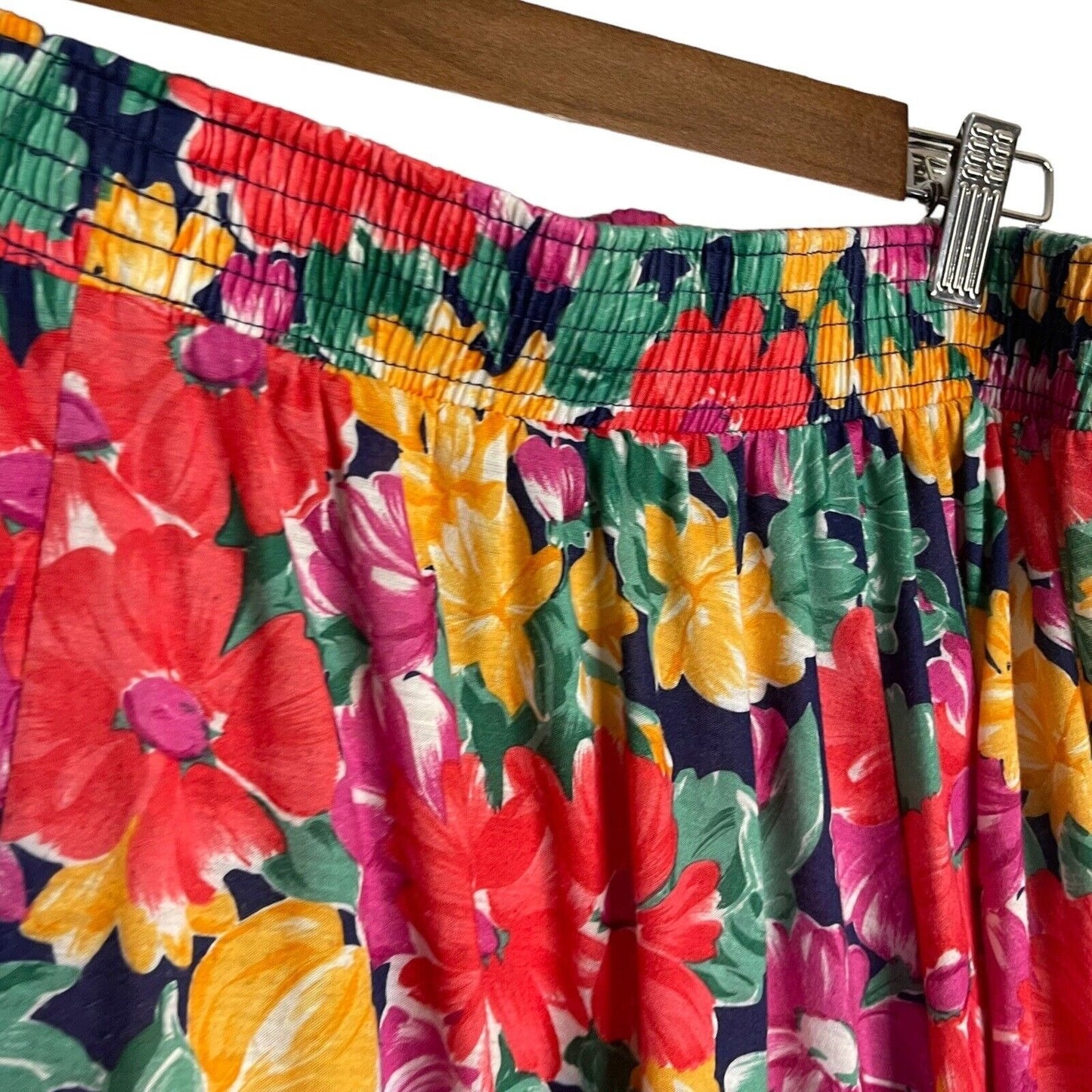 Darian Two Piece Skirt Set Womens 12 Multicolor Floral Midi Cottagecore Boho VTG