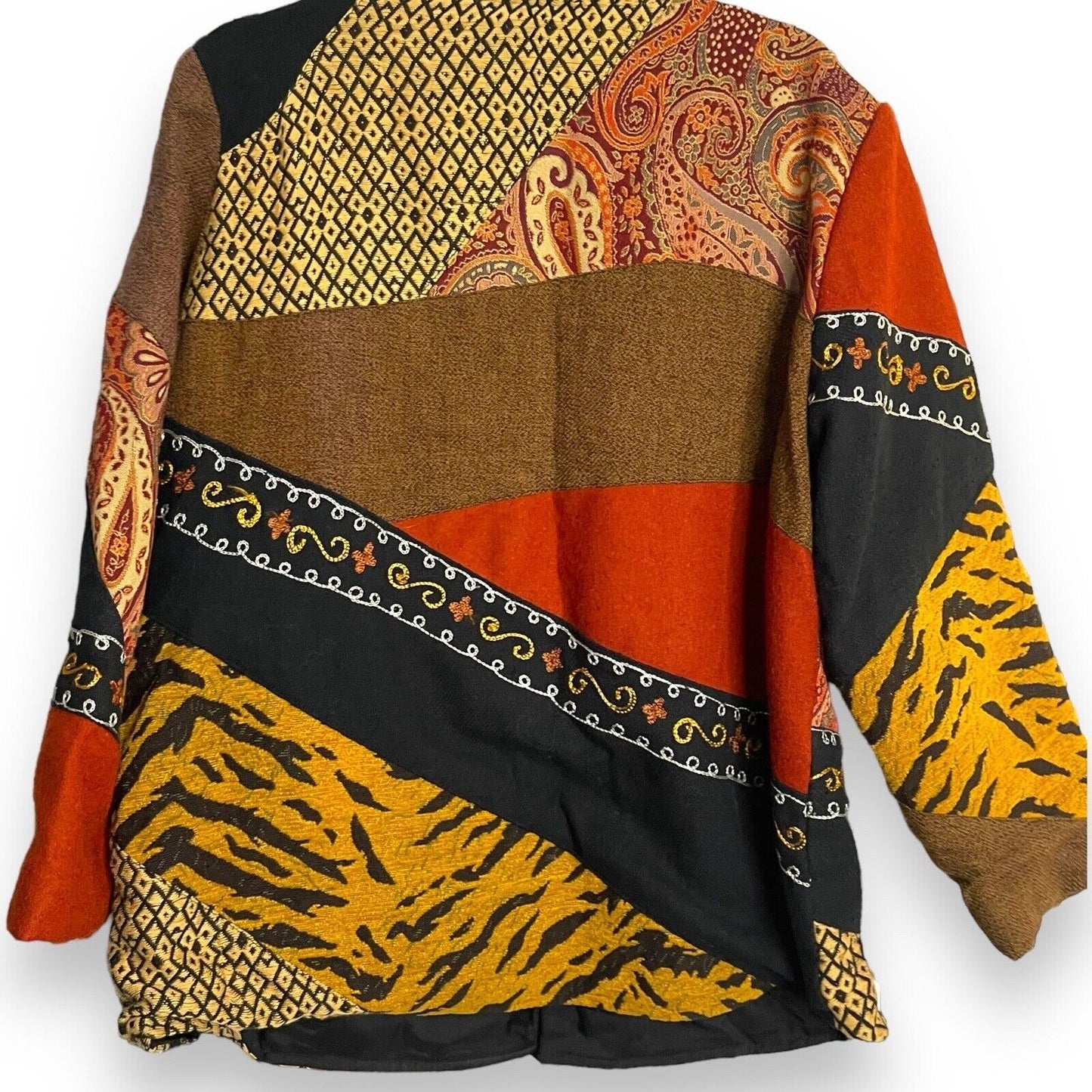 Allure Boutique Button Front Jacket Women's L Multicolor Animal Print Colorblock