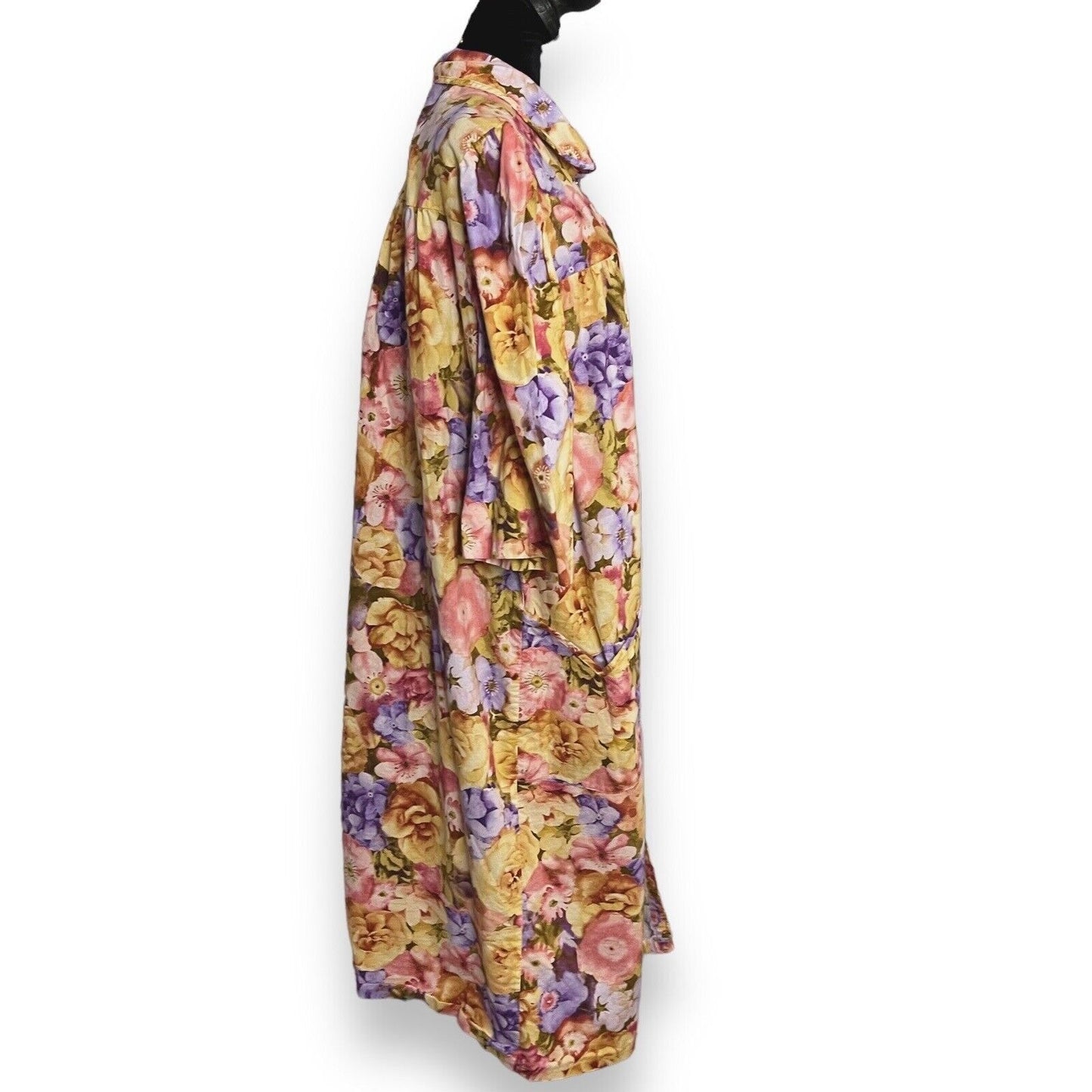 Models Coat MuMu Housecoat Women's Multicolor 2X Floral Pockets Cottagecore VTG