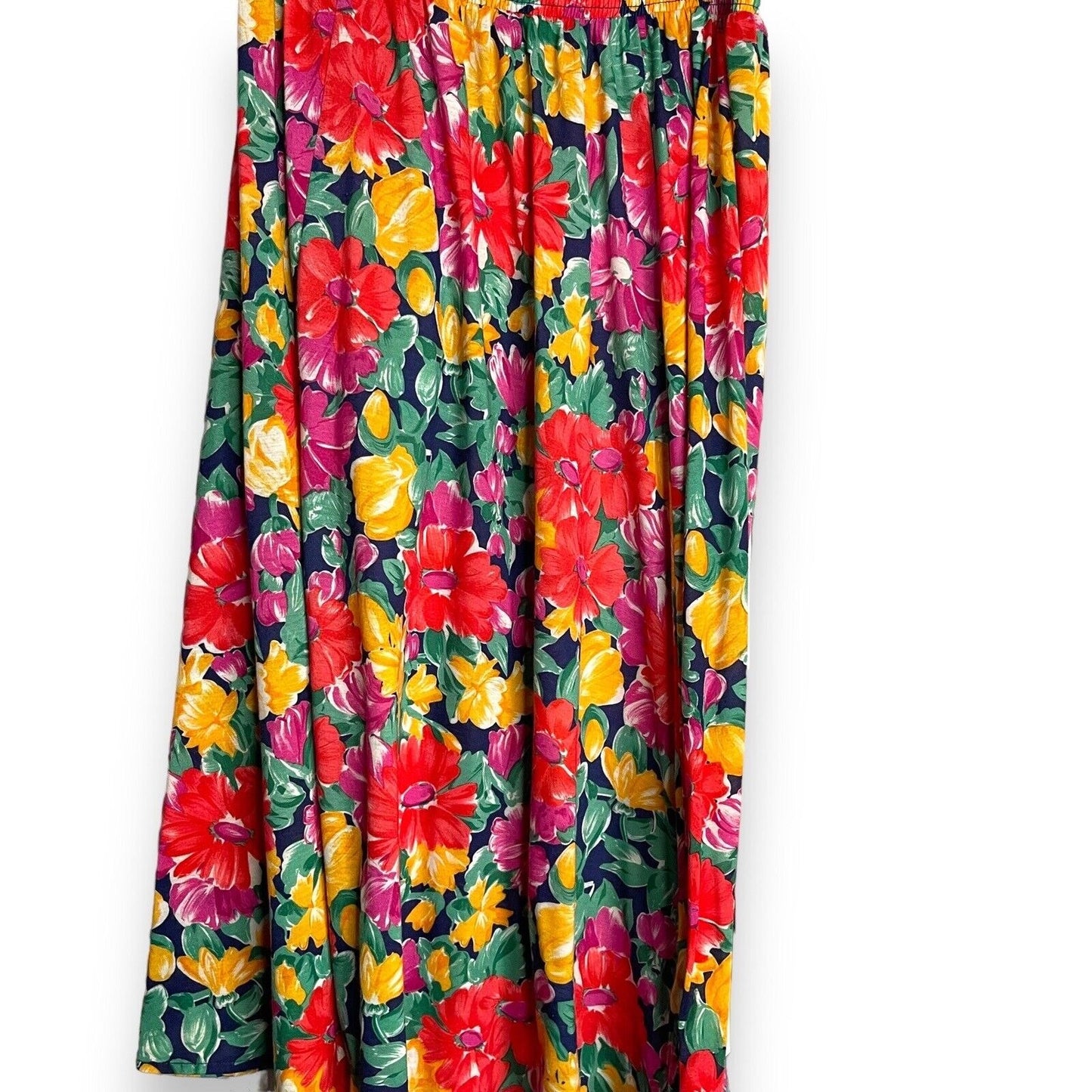 Darian Two Piece Skirt Set Womens 12 Multicolor Floral Midi Cottagecore Boho VTG