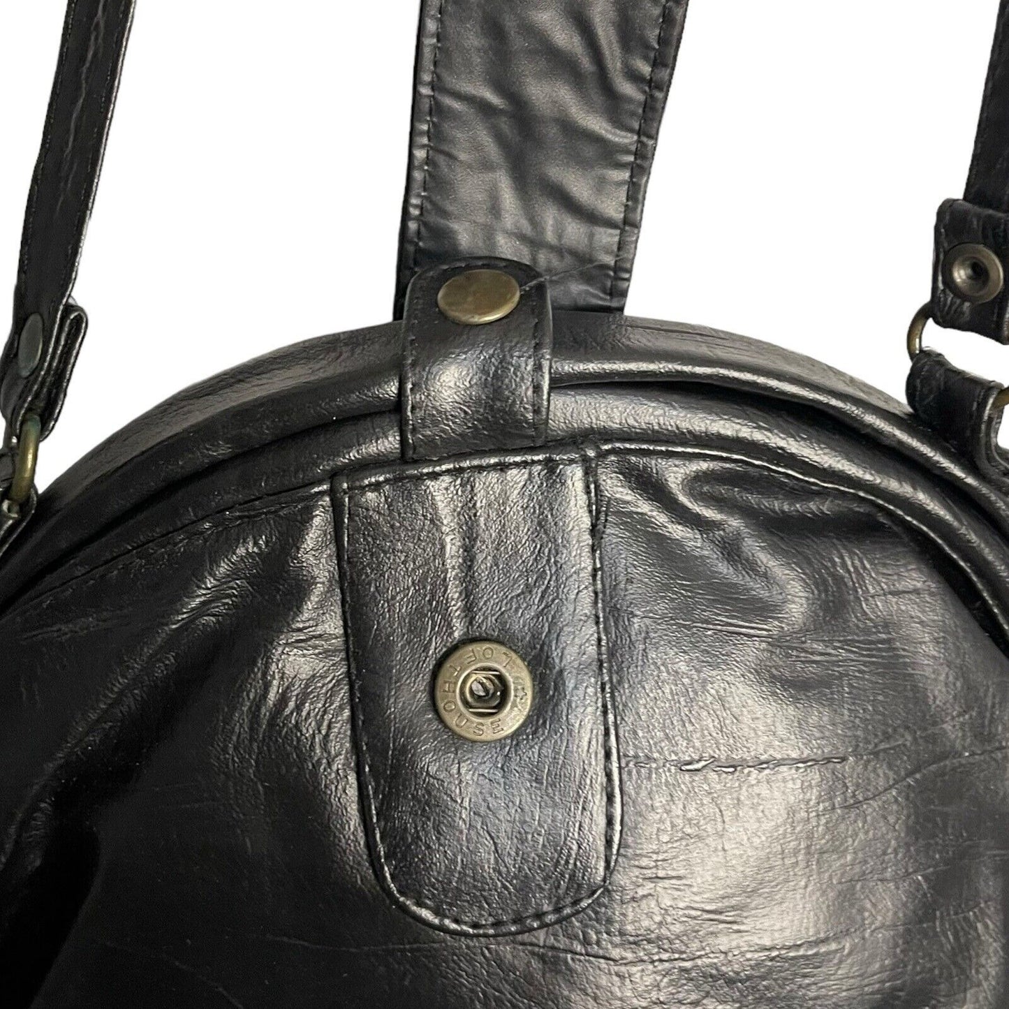 Monique Hunters Run Handbags Faux Leather Cross Body Bag Women's Black Retro