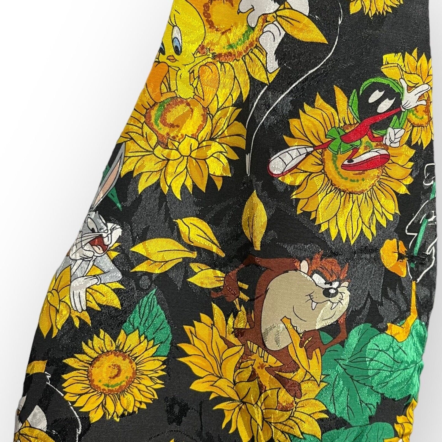 Vintage Looney Tunes Womens Multicolored Vest Warner Brothers Sunflower Satin OS