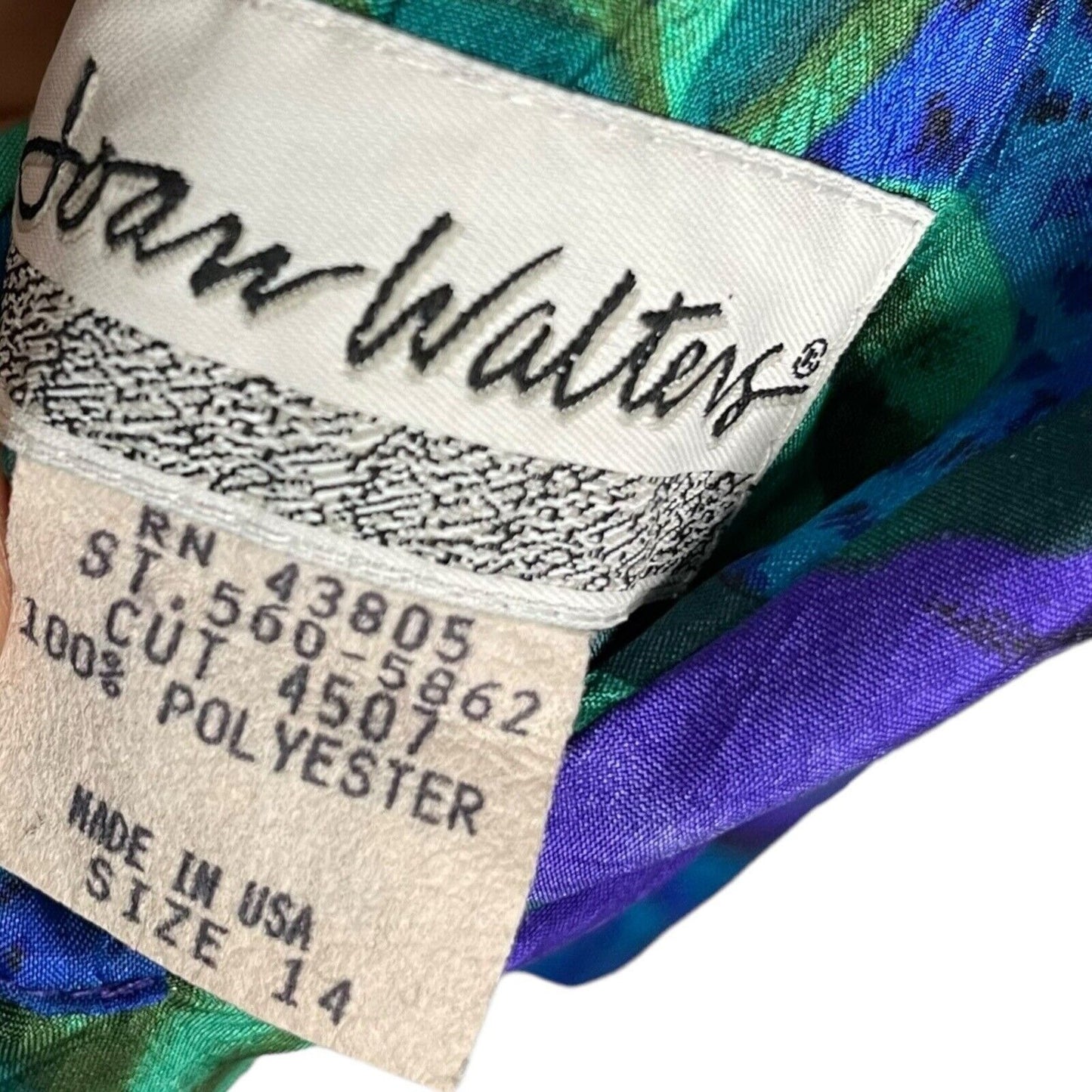Joan Walters Reversible Windbreaker Jacket Womens 14 Multicolor Tropical Vintage