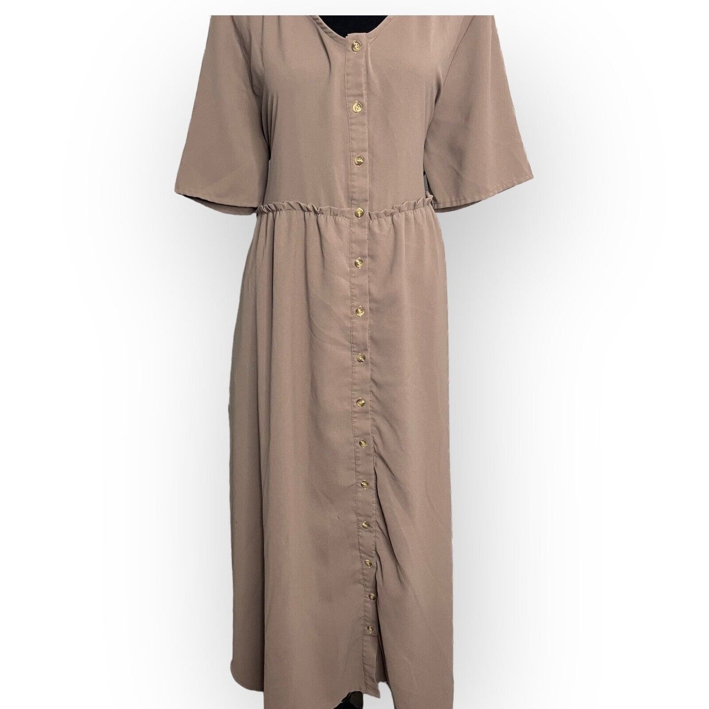 Jessakae Women's Brown Maxi Dress Plus Size XXL Button Front Cottagecore Casual