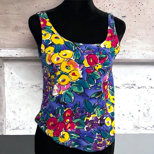 Vintage Wrapper USA Women's Multicolored Sleeveless Cropped Tank Top Y2K Fruit